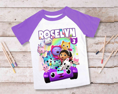 Dollhouse Birthday T Shirt, Gabby Theme Party Shirt , Gift Birthday Shirt, family tees Custom