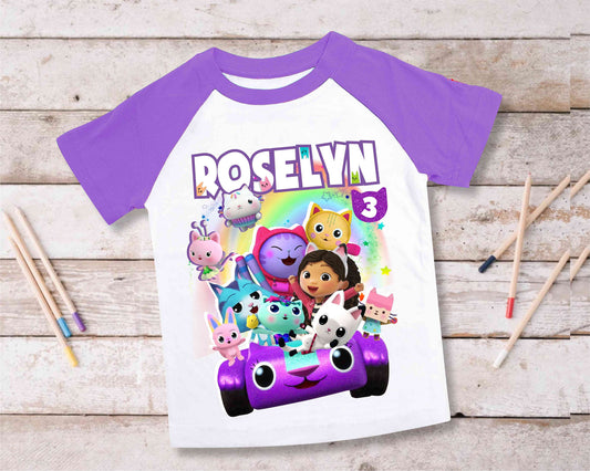 Dollhouse Birthday T Shirt, Gabby Theme Party Shirt , Gift Birthday Shirt, family tees Custom
