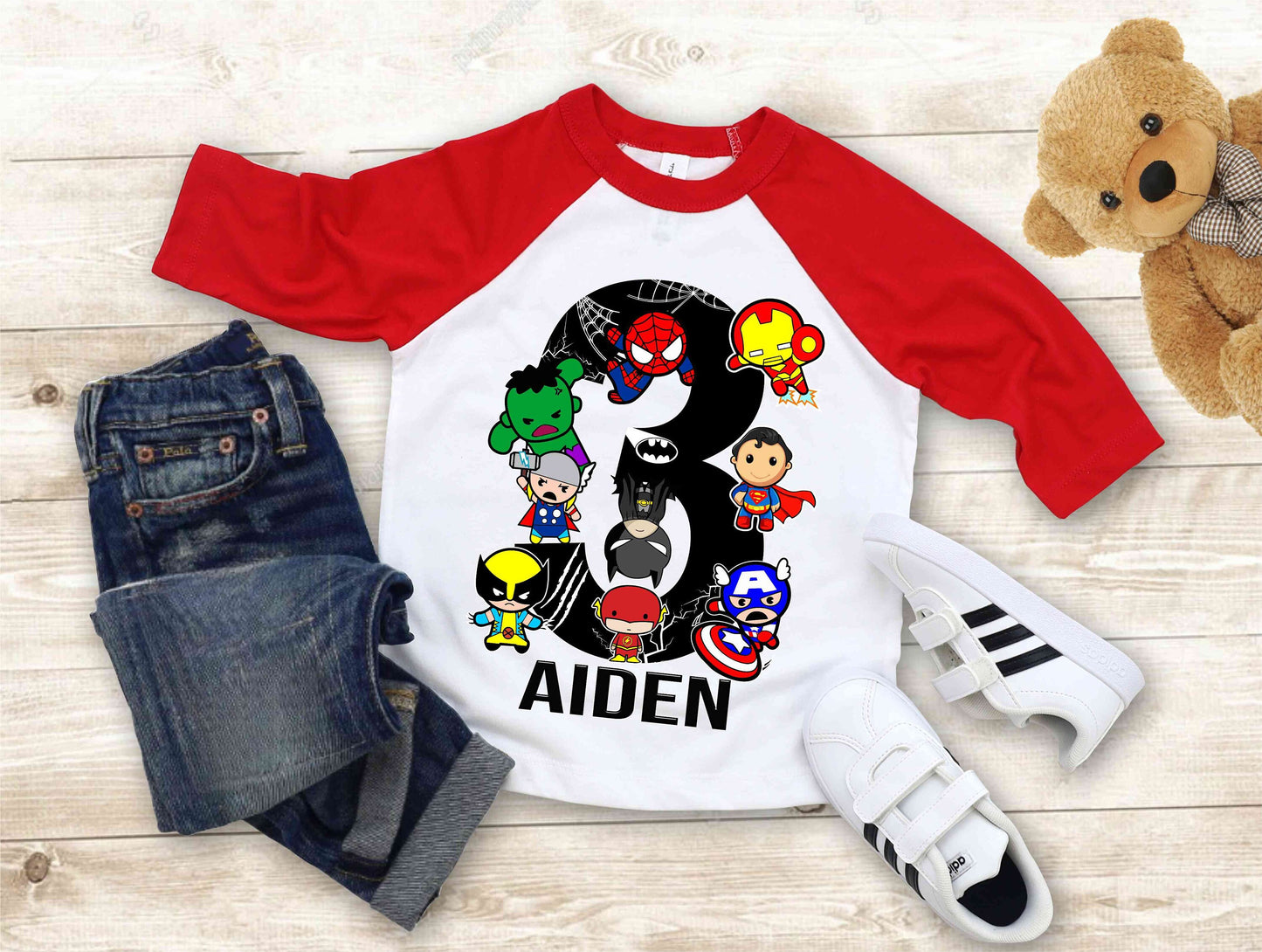 Superhero Comic Birthday T Shirt, Superhero theme Party, Iron Man, Hulk Personalized shirt Kids, family tees Custom