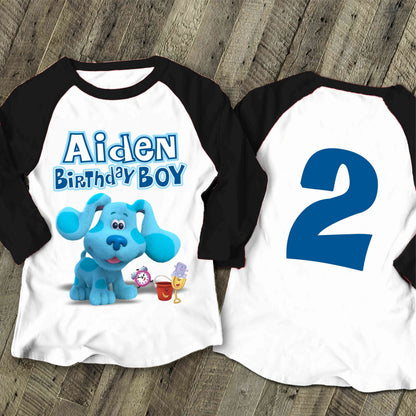 Blue Clue  Inspired Birthday T Shirt, Blue Clue theme Party, Gift Birthday Shirt, family tees Custom