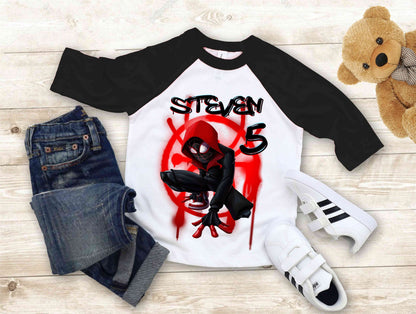Spiderman Inspired Birthday T Shirt, Miles Morales theme Party, Gift Birthday Shirt, family tees Custom