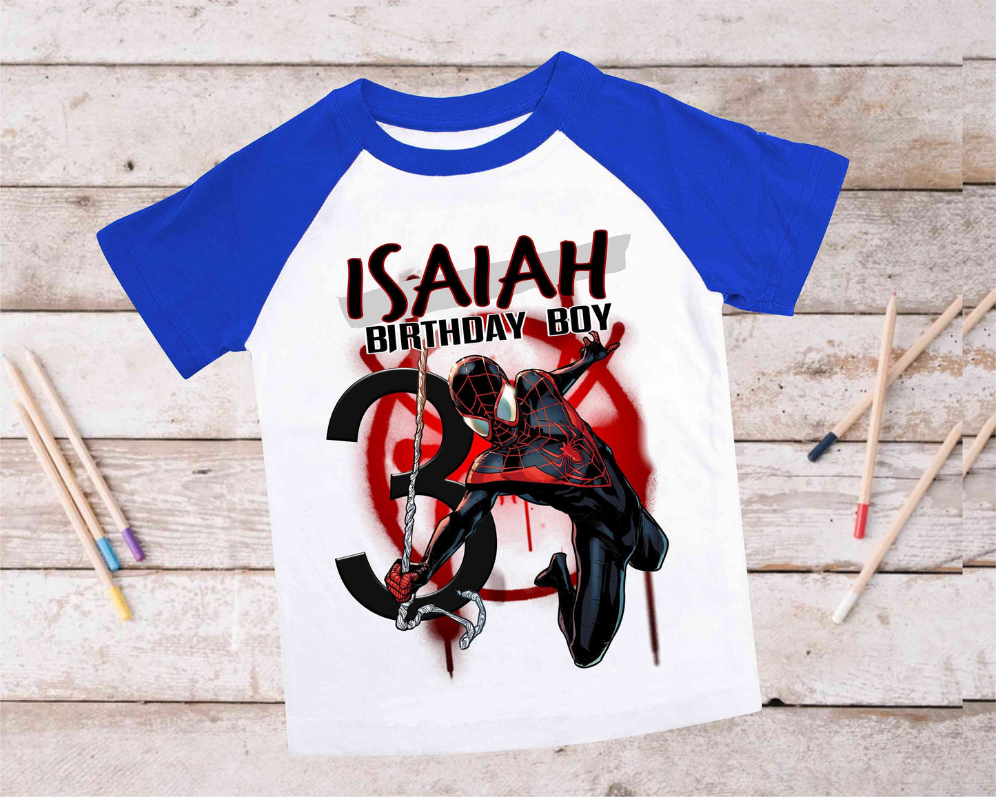 Spiderman Inspired Birthday T Shirt, Miles Morales theme Party, Gift Birthday Shirt, family tees Custom