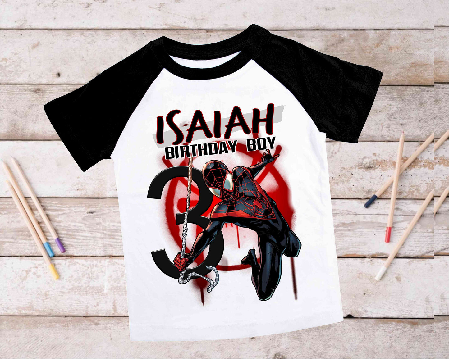 Spiderman Inspired Birthday T Shirt, Miles Morales theme Party, Gift Birthday Shirt, family tees Custom