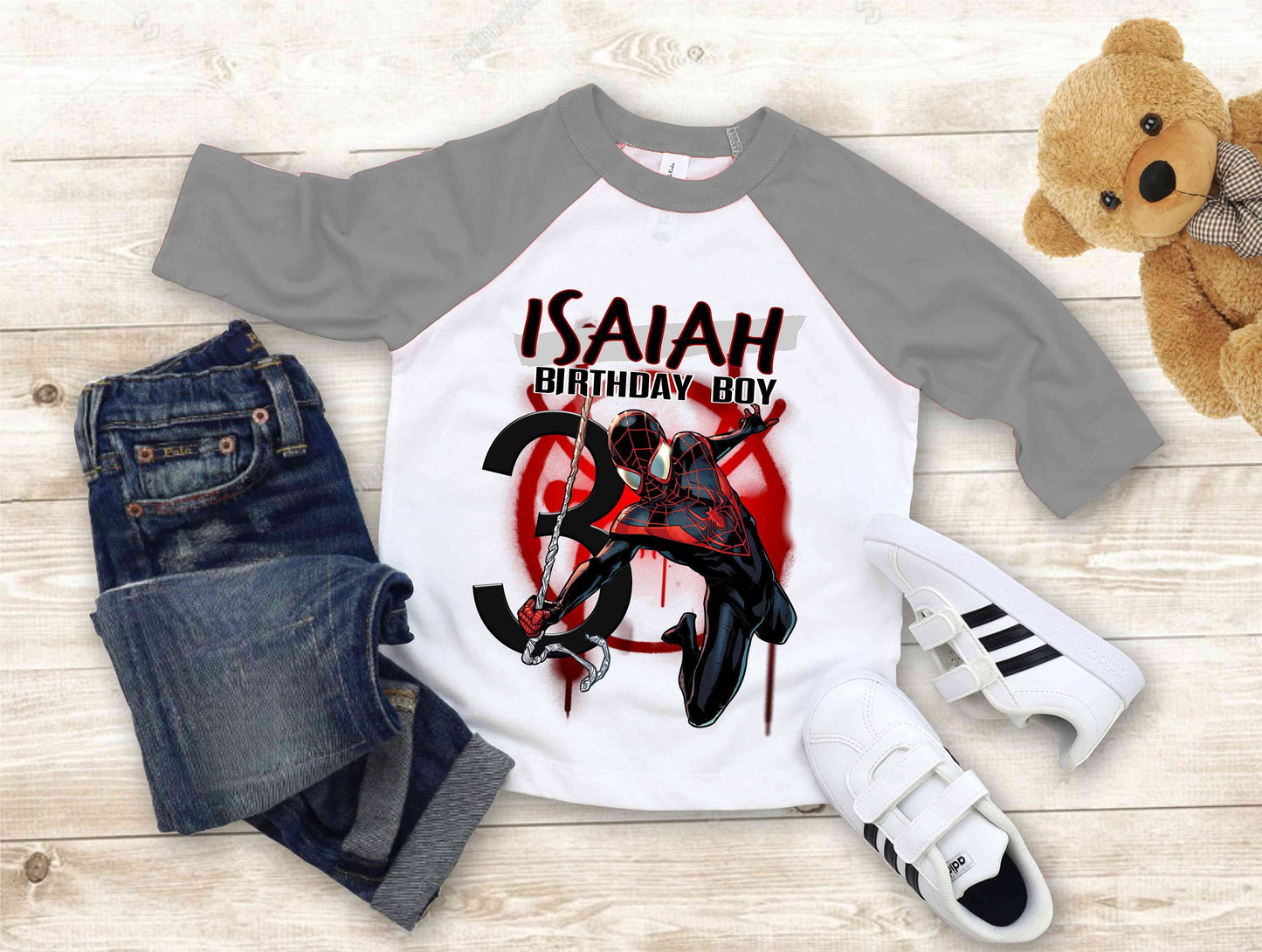 Spiderman Inspired Birthday T Shirt, Miles Morales theme Party, Gift Birthday Shirt, family tees Custom