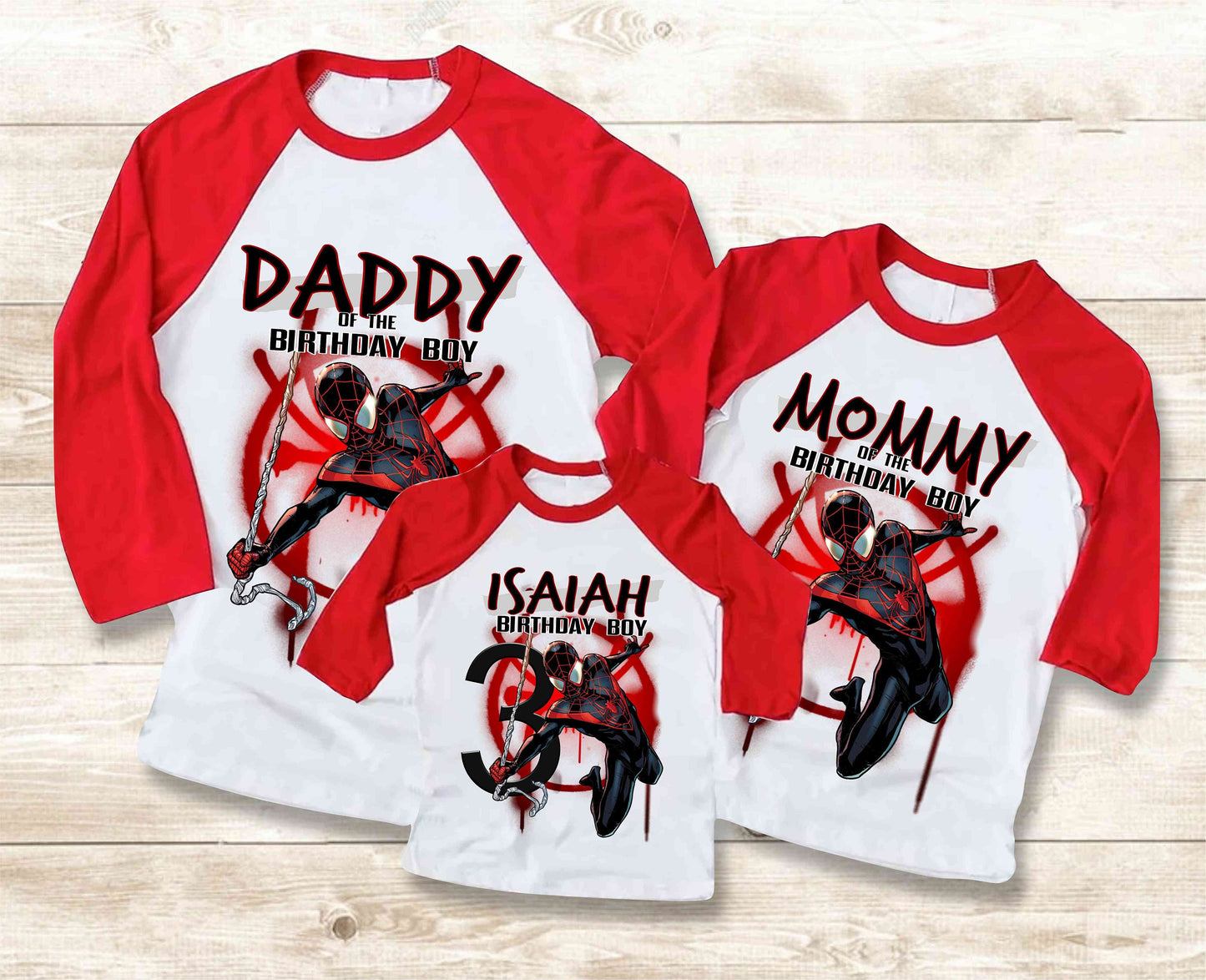 Spiderman Family Birthday T Shirt, Miles Morales theme Party, Personalized shirt, family tees Custom