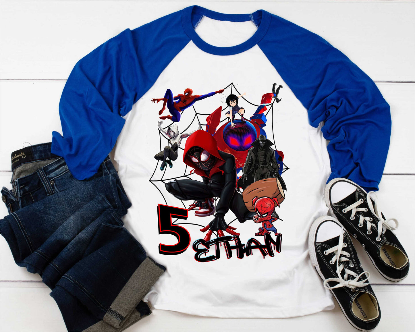 Spiderman Inspired Birthday T Shirt, Miles Morales theme Party, Gift Birthday Shirt, family tees Custom