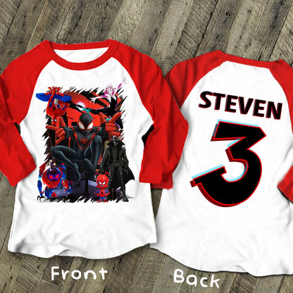 Spiderman Inspired Birthday T Shirt, Miles Morales theme Party, Gift Birthday Shirt, family tees Custom