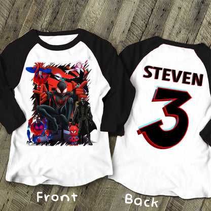 Spiderman Inspired Birthday T Shirt, Miles Morales theme Party, Gift Birthday Shirt, family tees Custom
