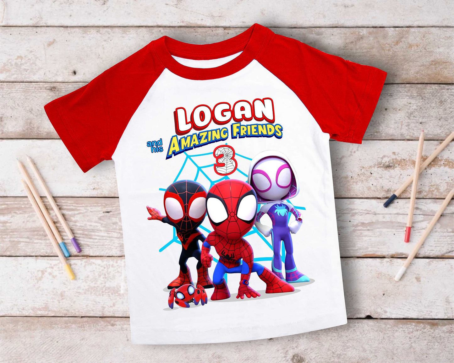 Spiderman Inspired Birthday T Shirt, Spidey & His friends theme Party, Gift Birthday Shirt, family tees Custom