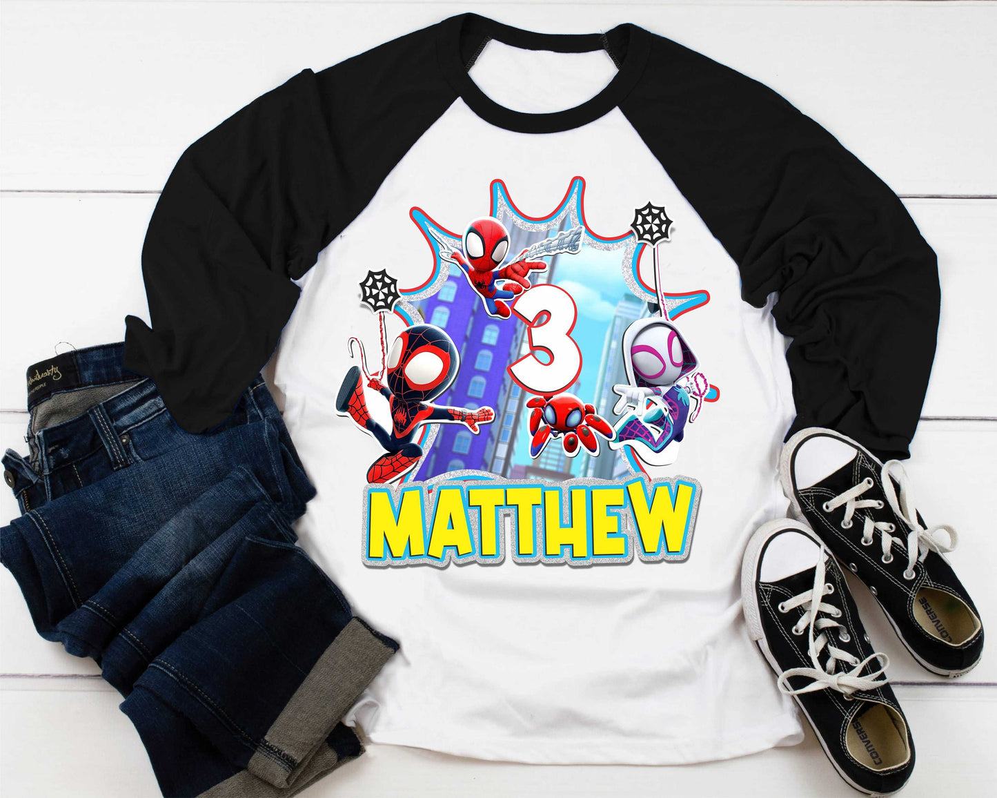 Spiderman Inspired Birthday T Shirt, Spidey & His friends theme Party, Gift Birthday Shirt, family tees Custom