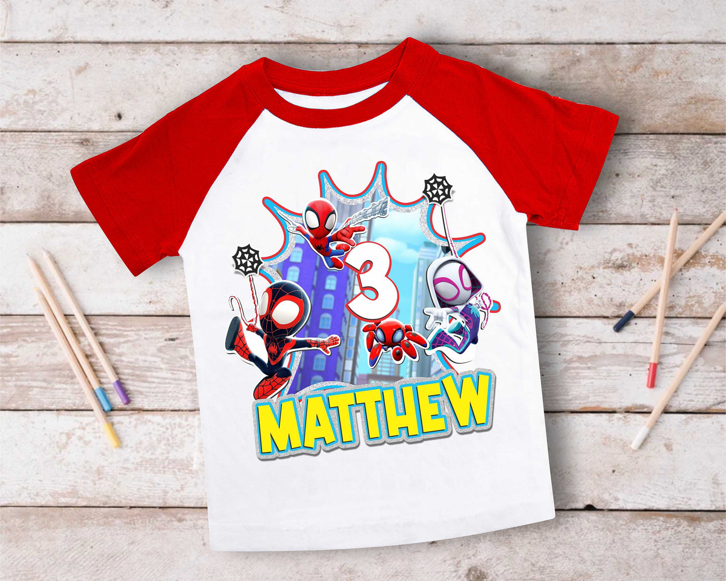 Spiderman Inspired Birthday T Shirt, Spidey & His friends theme Party, Gift Birthday Shirt, family tees Custom