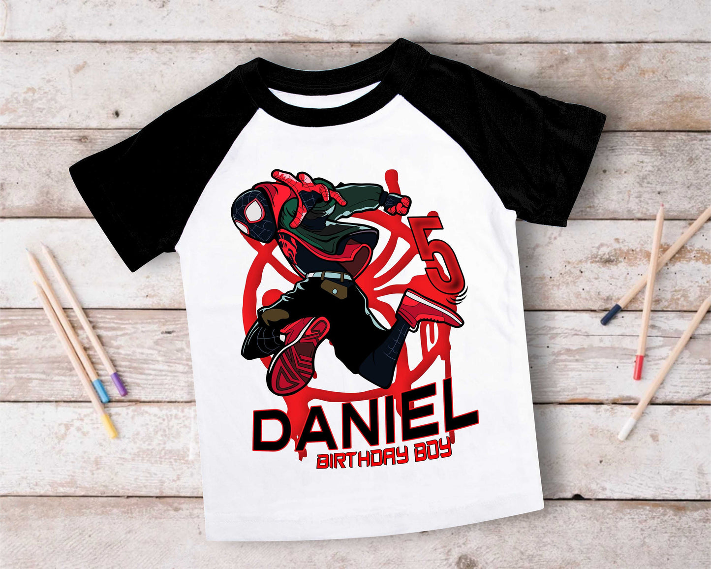Spiderman Inspired Birthday T Shirt, Miles Morales theme Party, Gift Birthday Shirt, family tees Custom