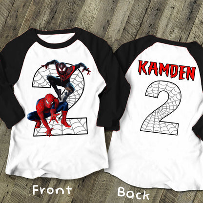 Spiderman Inspired Birthday T Shirt, Miles Morales theme Party, Gift Birthday Shirt, family tees Custom
