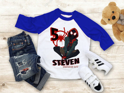 Spiderman Inspired Birthday T Shirt, Spidey & His friends theme Party, Gift Birthday Shirt, family tees Custom