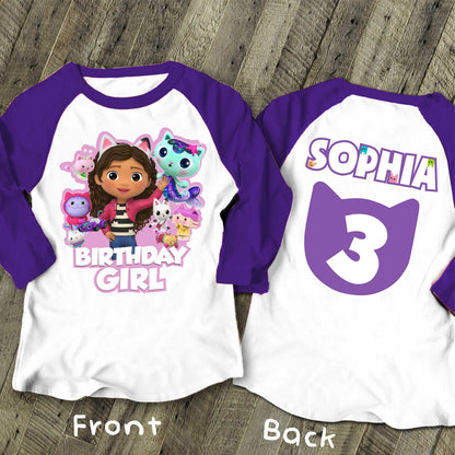 Dollhouse Birthday T Shirt, Gabby Theme Party Shirt , Gift Birthday Shirt, family tees Custom