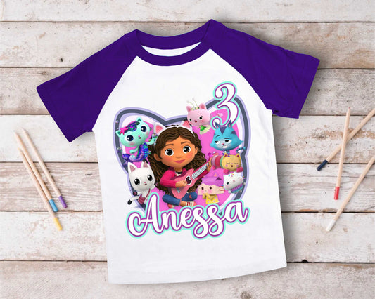 Dollhouse Birthday T Shirt, Gabby Theme Party Shirt , Gift Birthday Shirt, family tees Custom