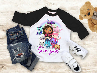 Dollhouse Birthday T Shirt, Gabby Theme Party Shirt , Gift Birthday Shirt, family tees Custom