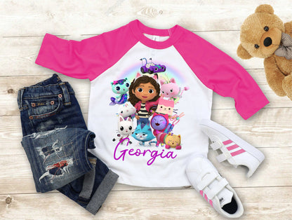 Dollhouse Birthday T Shirt, Gabby Theme Party Shirt , Gift Birthday Shirt, family tees Custom