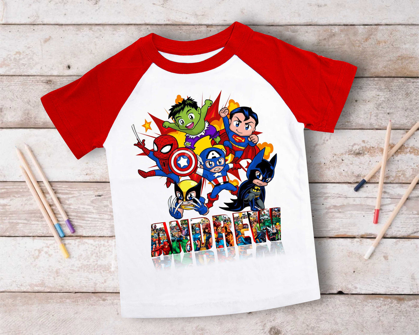 Superhero Comic Birthday T Shirt, Superhero theme Party, Iron Man, Hulk Personalized shirt Kids, family tees Custom