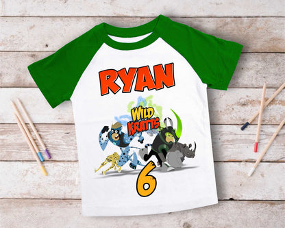 Wild Kratt Birthday T Shirt, Wild Kratts theme Party, Gift Birthday Shirt, family tees Custom