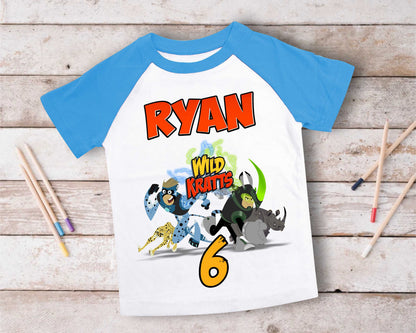 Wild Kratt Birthday T Shirt, Wild Kratts theme Party, Gift Birthday Shirt, family tees Custom