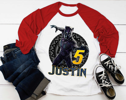 Warrior Panther Birthday T Shirt, Comics Birthday shirt, Personalized shirt Kids, family tees Custom