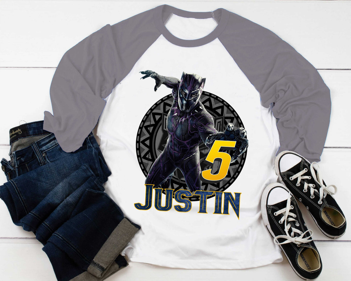 Warrior Panther Birthday T Shirt, Comics Birthday shirt, Personalized shirt Kids, family tees Custom