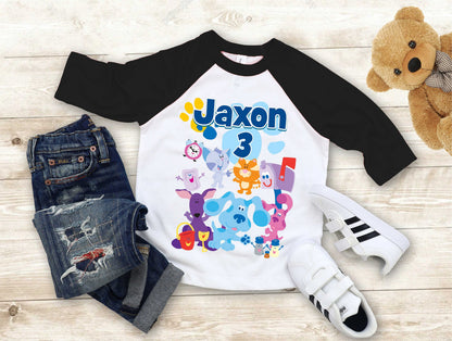 Blue Clue Inspired Birthday T Shirt, Blue Clue theme Party, Gift Birthday Shirt, family tees Custom