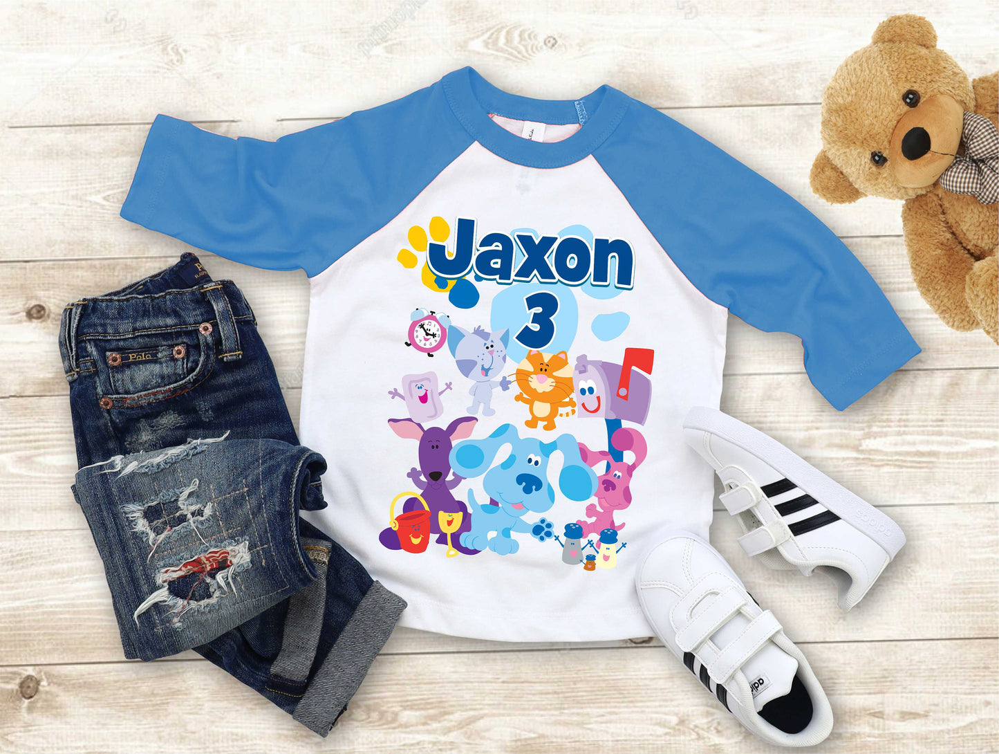 Blue Clue Inspired Birthday T Shirt, Blue Clue theme Party, Gift Birthday Shirt, family tees Custom