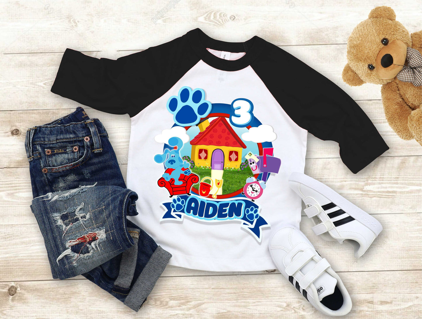 Blue Clue Inspired Birthday T Shirt, Blue Clue theme Party, Gift Birthday Shirt, family tees Custom