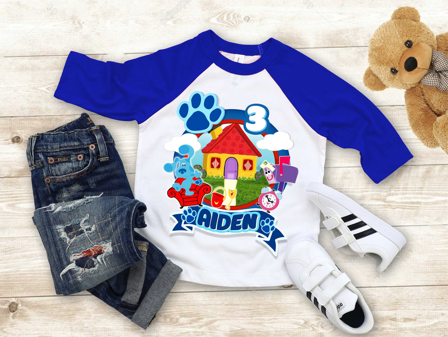 Blue Clue Inspired Birthday T Shirt, Blue Clue theme Party, Gift Birthday Shirt, family tees Custom