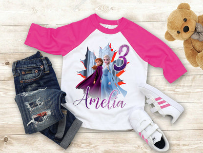 Princess Frozen Birthday T Shirt, Elsa Olaf theme Party, Gift Birthday Shirt, family tees Custom