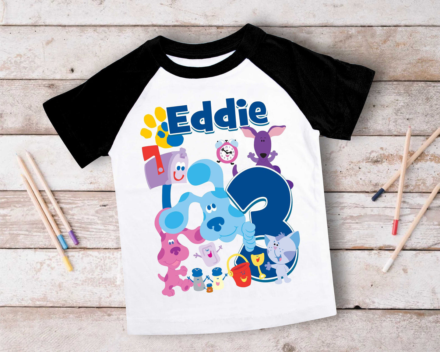 Blue Clue Inspired Birthday T Shirt, Blue Clue theme Party, Gift Birthday Shirt, family tees Custom