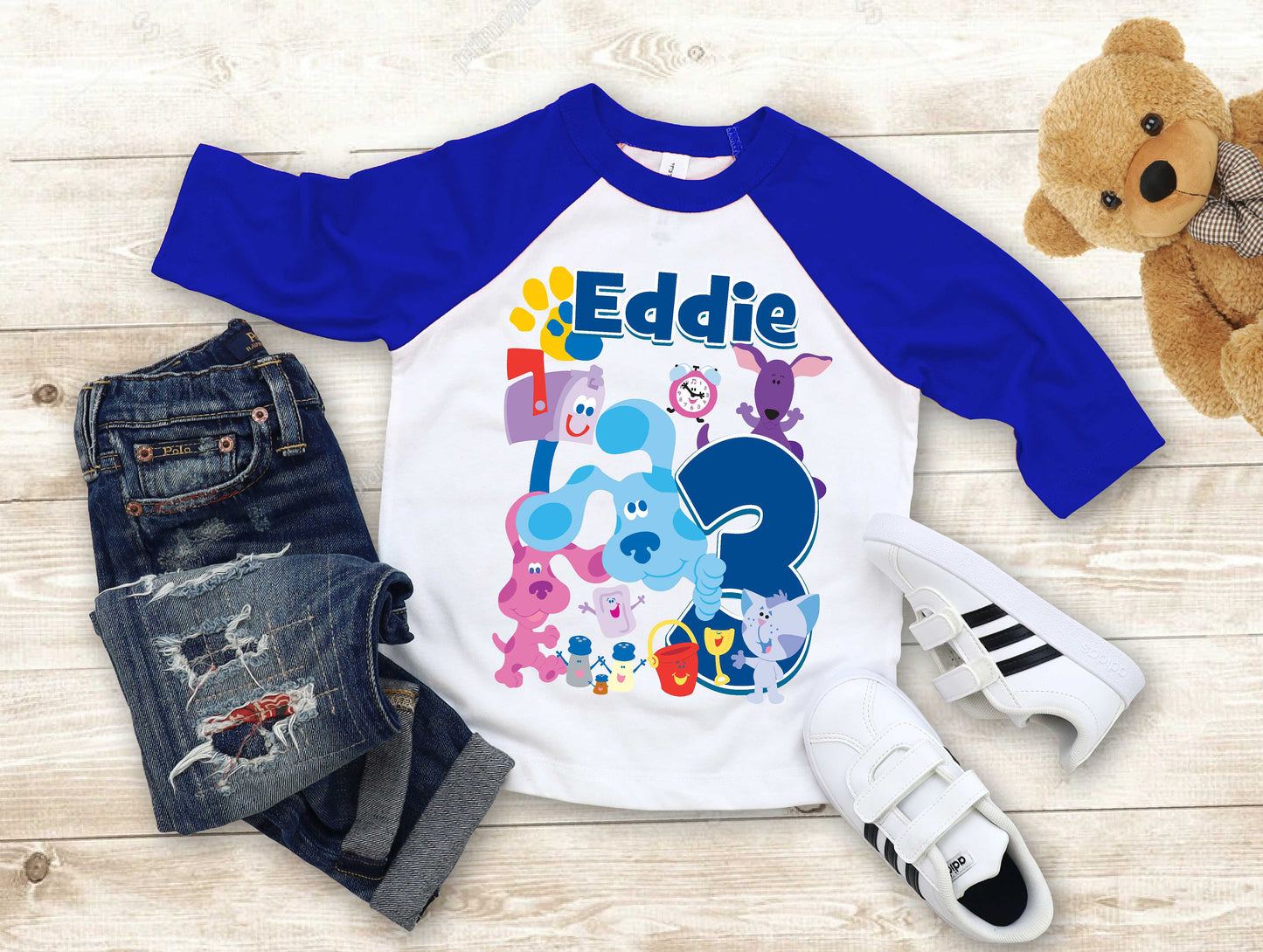 Blue Clue Inspired Birthday T Shirt, Blue Clue theme Party, Gift Birthday Shirt, family tees Custom