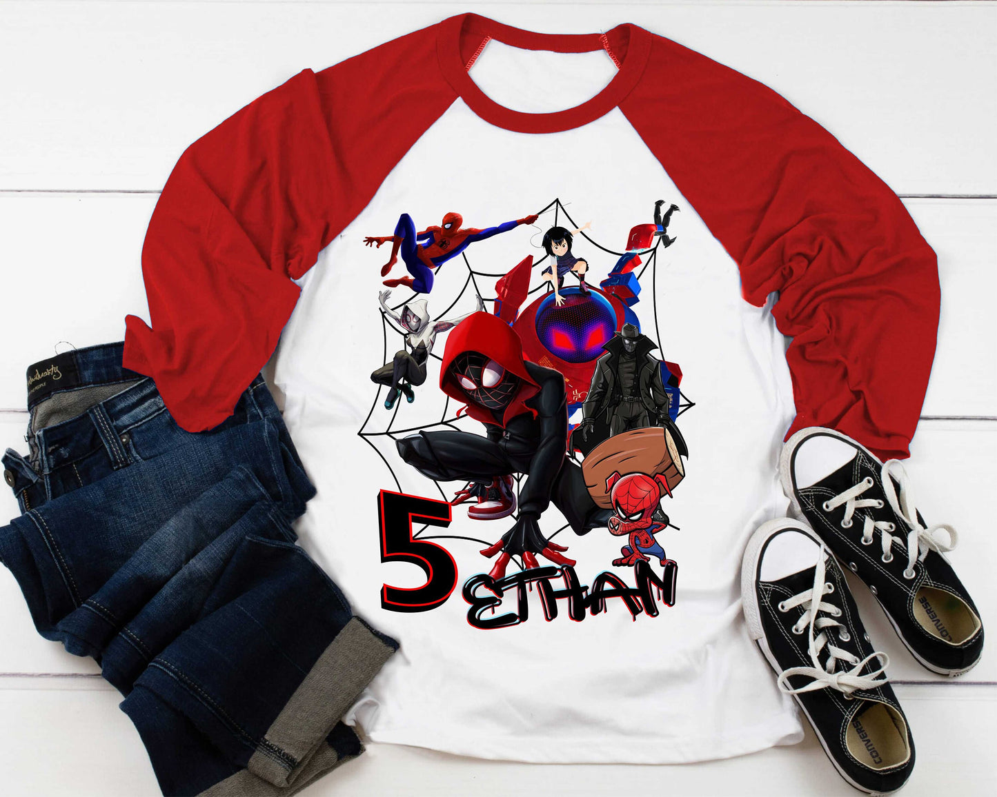 Spiderman Inspired Birthday T Shirt, Miles Morales theme Party, Gift Birthday Shirt, family tees Custom