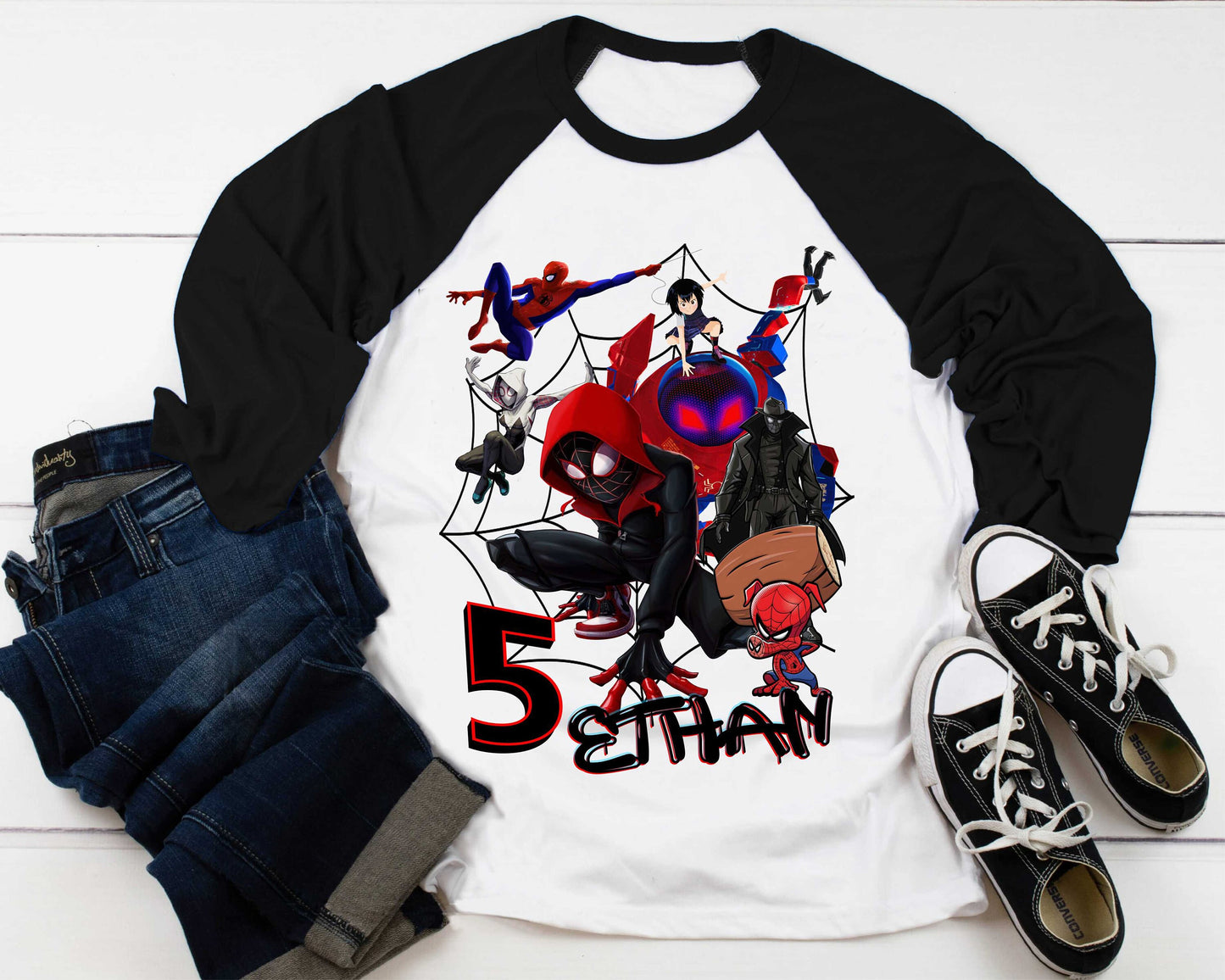 Spiderman Inspired Birthday T Shirt, Miles Morales theme Party, Gift Birthday Shirt, family tees Custom