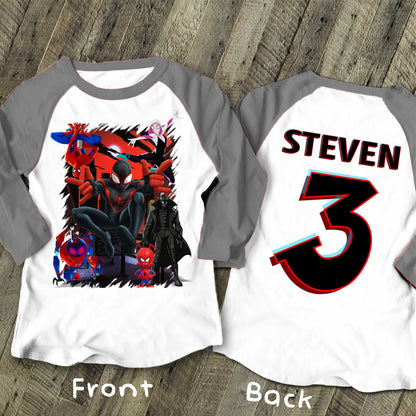 Spiderman Inspired Birthday T Shirt, Miles Morales theme Party, Gift Birthday Shirt, family tees Custom