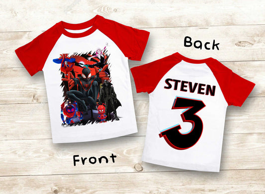 Spiderman Inspired Birthday T Shirt, Miles Morales theme Party, Gift Birthday Shirt, family tees Custom