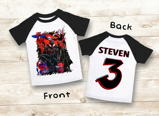Spiderman Inspired Birthday T Shirt, Miles Morales theme Party, Gift Birthday Shirt, family tees Custom