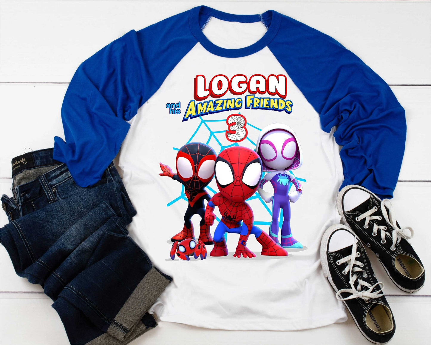 Spiderman Inspired Birthday T Shirt, Spidey & His friends theme Party, Gift Birthday Shirt, family tees Custom