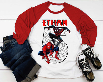 Spiderman Inspired Birthday T Shirt, Miles Morales theme Party, Gift Birthday Shirt, family tees Custom