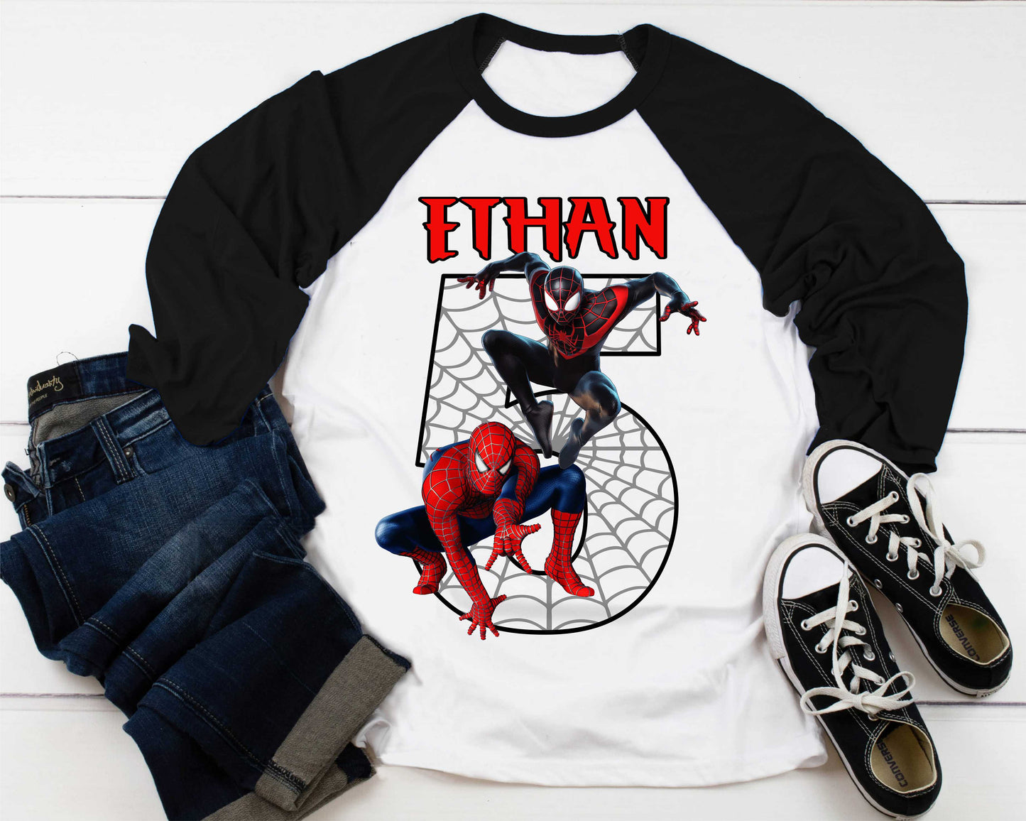 Spiderman Inspired Birthday T Shirt, Miles Morales theme Party, Gift Birthday Shirt, family tees Custom