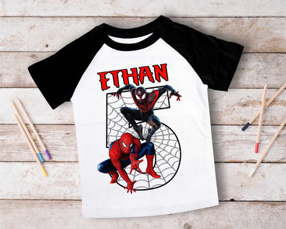 Spiderman Inspired Birthday T Shirt, Miles Morales theme Party, Gift Birthday Shirt, family tees Custom