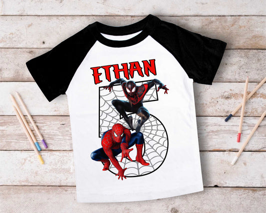 Spiderman Inspired Birthday T Shirt, Miles Morales theme Party, Gift Birthday Shirt, family tees Custom