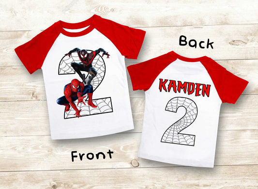 Spiderman Inspired Birthday T Shirt, Miles Morales theme Party, Gift Birthday Shirt, family tees Custom