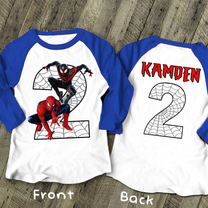 Spiderman Inspired Birthday T Shirt, Miles Morales theme Party, Gift Birthday Shirt, family tees Custom