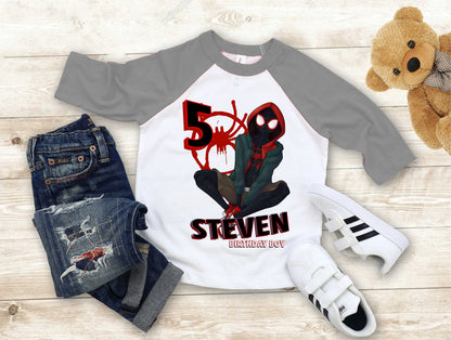 Spiderman Inspired Birthday T Shirt, Spidey & His friends theme Party, Gift Birthday Shirt, family tees Custom