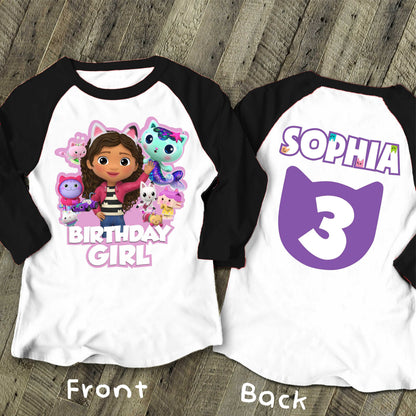 Dollhouse Birthday T Shirt, Gabby Theme Party Shirt , Gift Birthday Shirt, family tees Custom