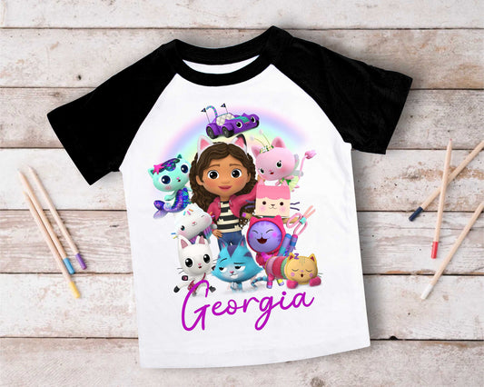 Dollhouse Birthday T Shirt, Gabby Theme Party Shirt , Gift Birthday Shirt, family tees Custom