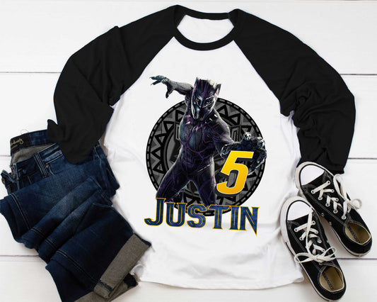 Warrior Panther Birthday T Shirt, Comics Birthday shirt, Personalized shirt Kids, family tees Custom